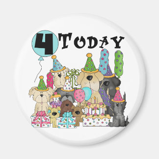 Puppies 4th Birthday Bash Tshirts and Gifts Magnet