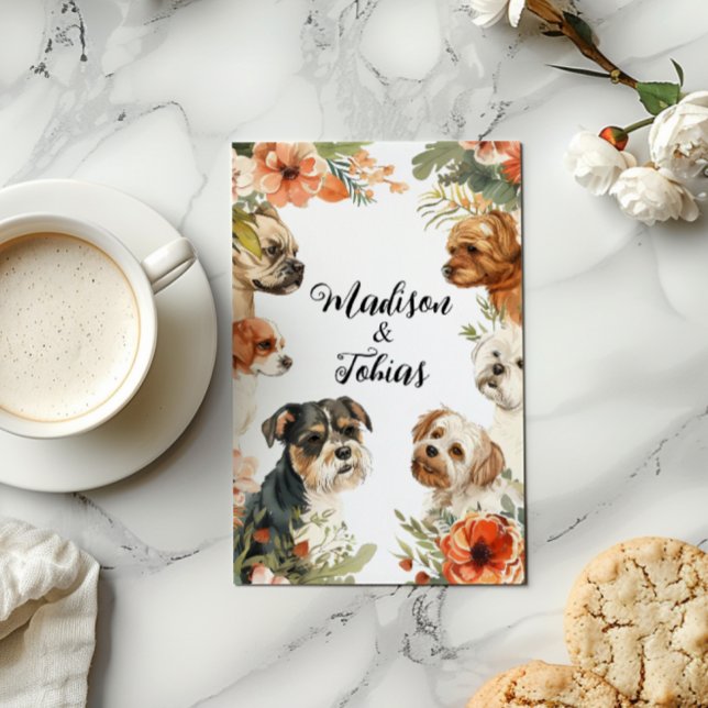 Puppies and Flowers Wedding Invitation (Creator Uploaded)