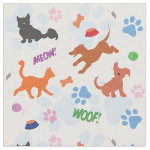 Puppies and Kittens Fabric