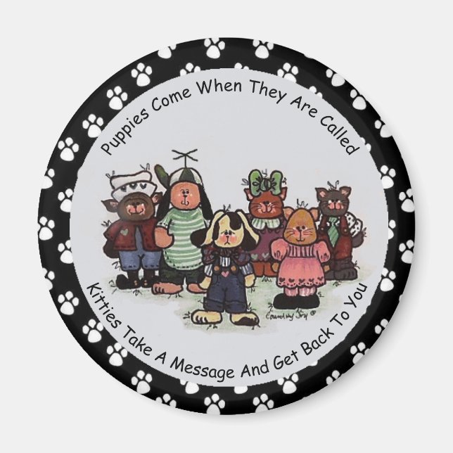 Puppies And Kitties Magnet (Front)