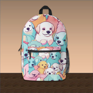 Puppies Galore Pastel Drawn Printed Backpack