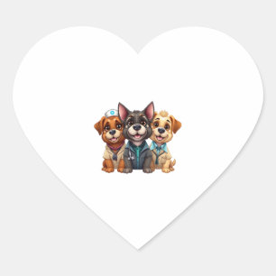 Puppies Heart Sticker