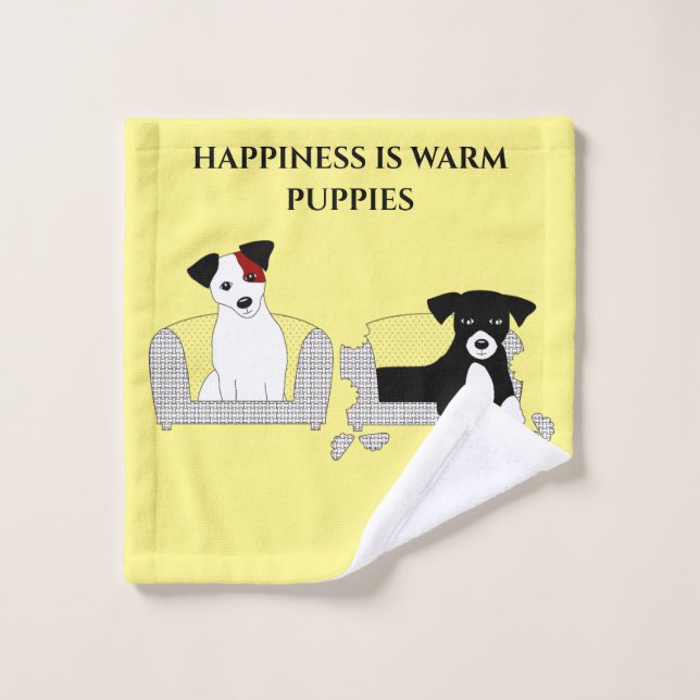 Puppies in bed wash cloth. wash cloth (Wash Cloth)