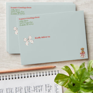 Puppies in Pajamas Christmas Paw Print Envelope