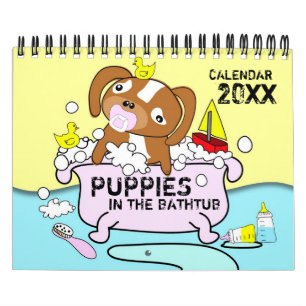 Puppies In The Bathtub Calendar