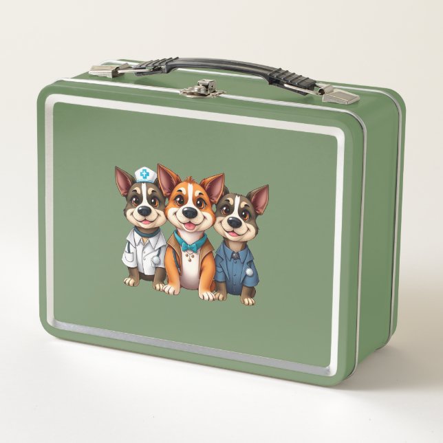 Puppies  metal lunch box (Front)