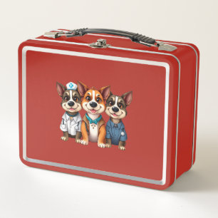 Puppies metal lunch box