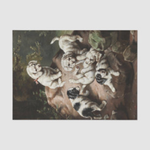 Puppies Painting by Carl Reichert Tissue Paper