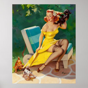 Puppies Pin Up Poster