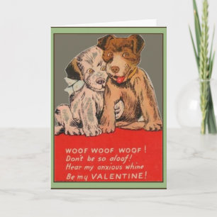 Puppies Vintage Valentine Greeting Card