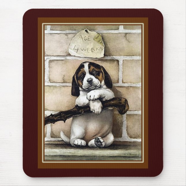 "Puppy, 4 Weeks Old" Mouse Pad (Front)