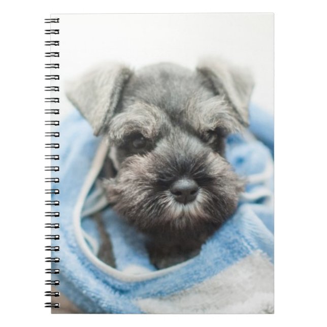 Puppy After Bath Spiral Notebook (Front)