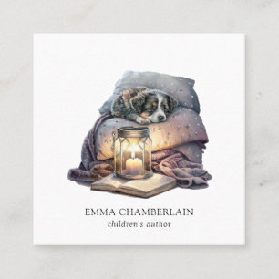 Puppy And Book Children's Author Business Card