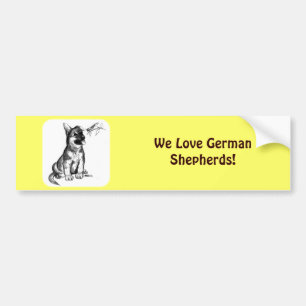 Puppy and Grasshopper Bumper Sticker