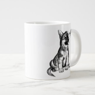 Puppy and Grasshopper Large Coffee Mug