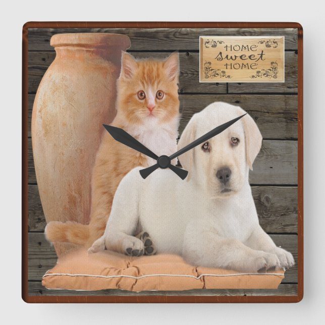 puppy and kitten clock (Front)