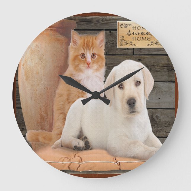 puppy and kitten clock (Front)