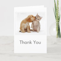 Puppy and Kitten Thank You Card