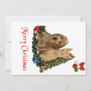 Puppy and Kittens Christmas card