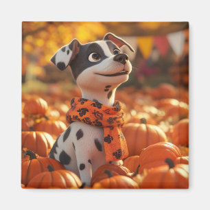 Puppy and Pumpkins Magnet