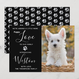 Puppy Announcement - Elegant Black Modern New Pet
