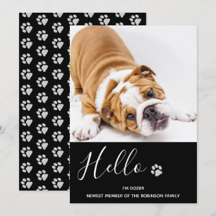 Puppy Announcement - Elegant Black Modern New Pet
