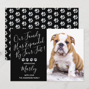 Puppy Announcement - Elegant Modern Black New Pet