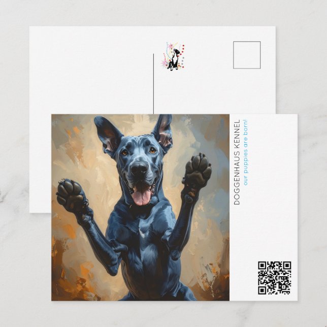 Puppy announcement postcard (Front/Back)