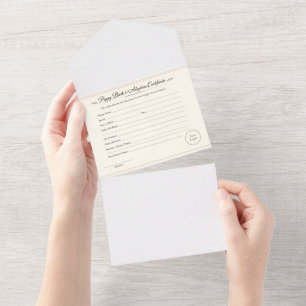 Puppy Birth & Adoption Certificate – All In One Invitation