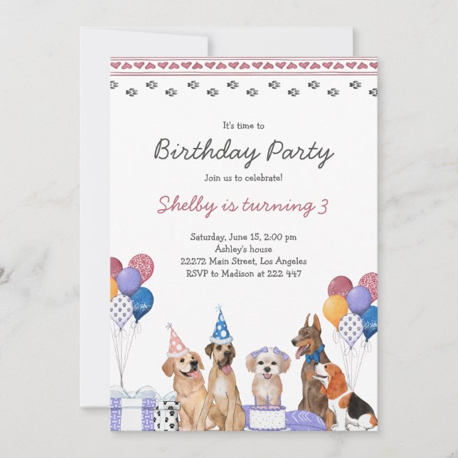 Puppy Birthday Invitation (Front)