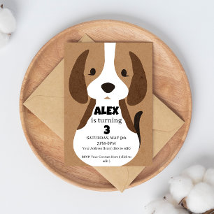 Puppy Birthday Party Invitation  Boys   Editable