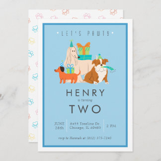 Puppy Birthday Party Invitation - Customisable