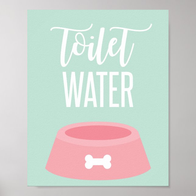 Puppy Birthday Party Sign Toilet Water (Front)