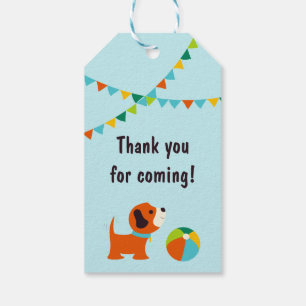 Puppy Birthday Thank You Gift Tag