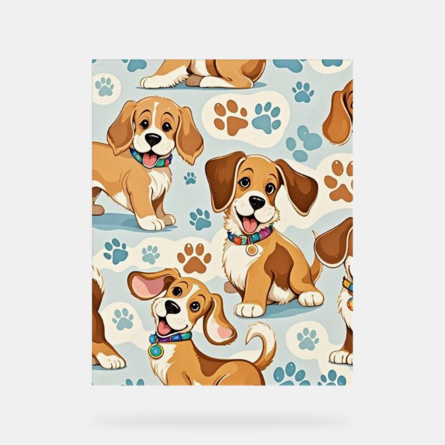 Puppy Bliss: Luxury & Coffee Vibes Acrylic Sign (Front)