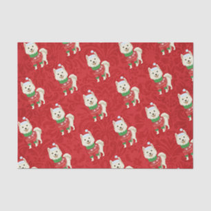 Puppy Christmas Husky Pomeranian Shiba Santa Dog  Tissue Paper