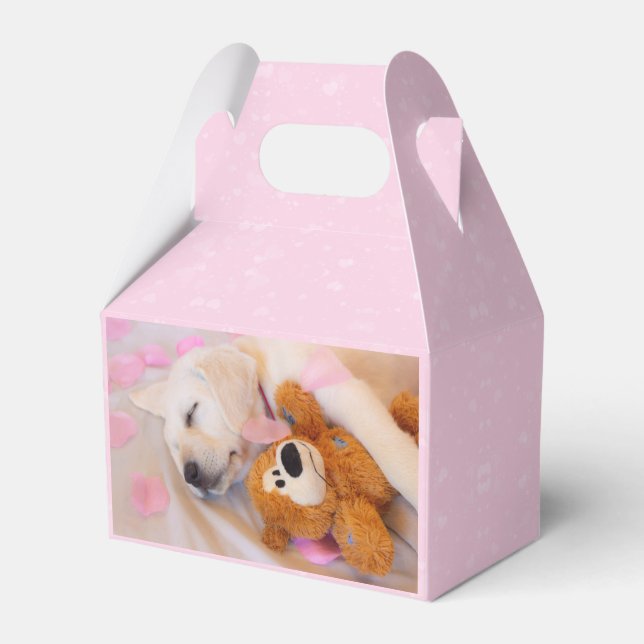 Puppy cuddles 02 favour box (Front Side)
