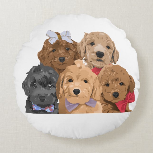 Puppy Day Round Cushion (Front)