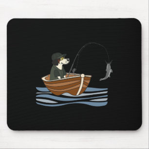 Puppy Dog Angler Fishing Hunting Funny Pet Enthusi Mouse Pad