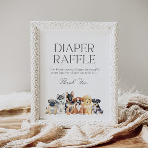Puppy Dog Baby Shower Diaper Raffle Poster