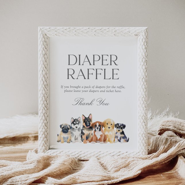 Puppy Dog Baby Shower Diaper Raffle Poster (Creator Uploaded)