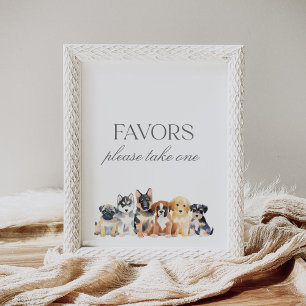 Puppy Dog Baby Shower Favours Sign