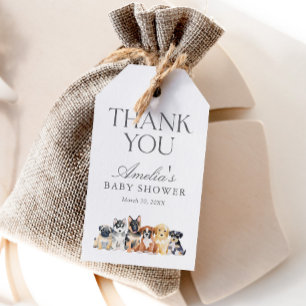 Puppy Dog Baby Shower Gift Tags