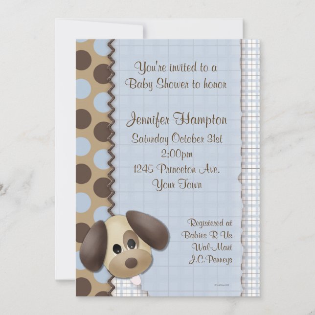 Puppy Dog Baby Shower Invitation (Front)