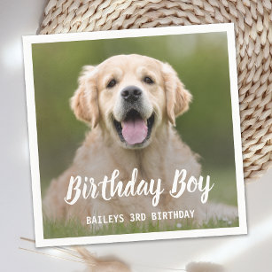 Puppy Dog Birthday Party Custom Pet Photo Napkin
