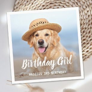 Puppy Dog Birthday Party Personalised Pet Photo Na Napkin
