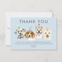 Puppy Dog Birthday Party Thank You