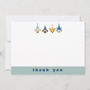 Puppy Dog Birthday Party Thank You Note Card