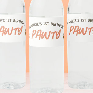 Puppy Dog Birthday Party Water Bottle Label