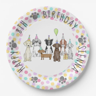 Puppy Dog Birthday Pawty Paper Plate